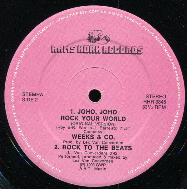 Weeks & Co. : Joho, Joho Rock Your World (The 1990 Remix) (12", Maxi)