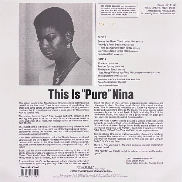 Nina Simone : Nina Simone And Piano! (LP, Album, Ltd, Num, RE, RP, Gol)
