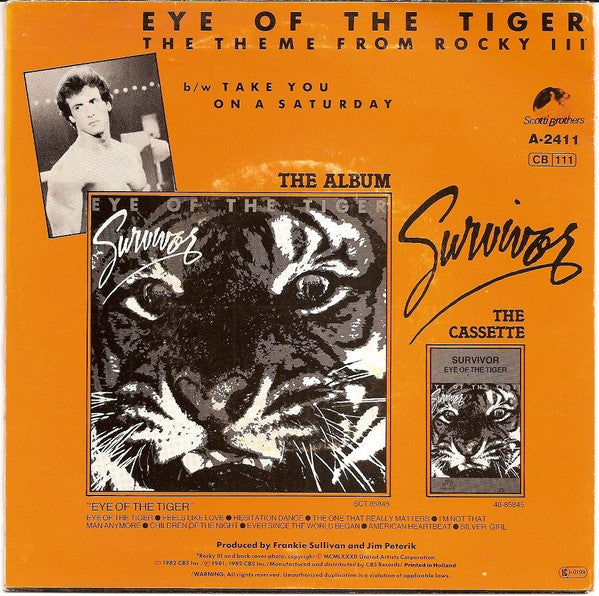 Survivor : Eye Of The Tiger (7", Single)
