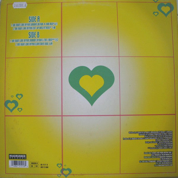 Angels Of Love Featuring D.J. Carlo Carita* : One Night Love Affair (12")