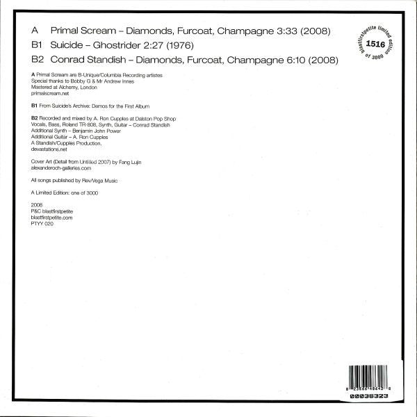 Primal Scream / Suicide / Conrad Standish : Diamonds, Furcoat, Champagne (10", EP, Ltd, Num)
