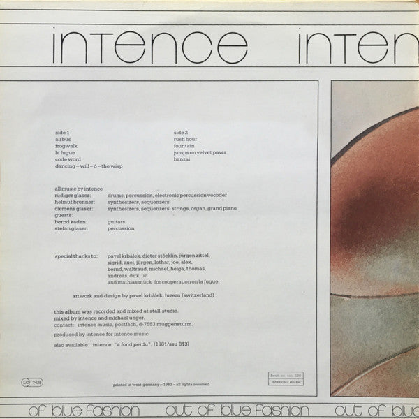 Intence : Out Of Blue Fashion (LP, Album)