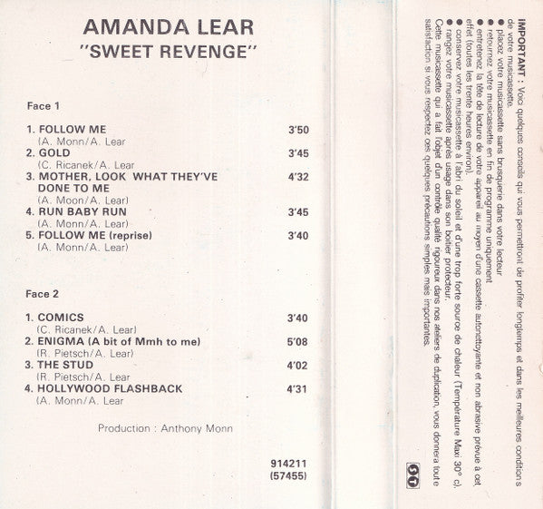 Amanda Lear : Sweet Revenge (Cass, Album, Son)