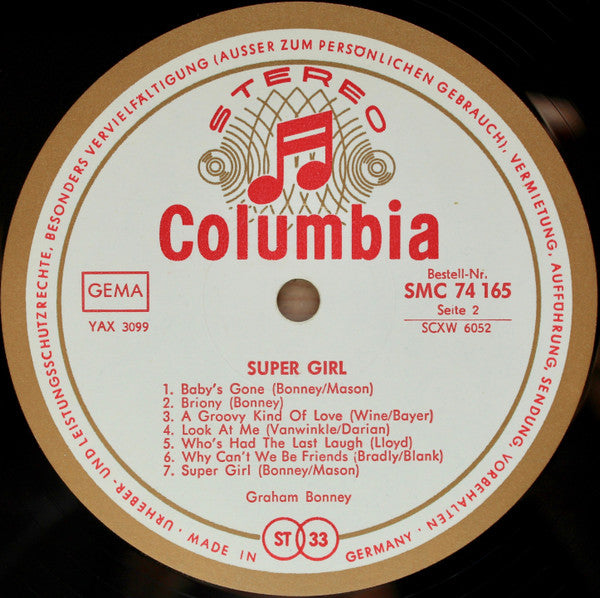 Graham Bonney : Super Girl (LP, Album)