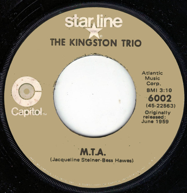 Kingston Trio : Tom Dooley / M.T.A. (7", Single, RE)
