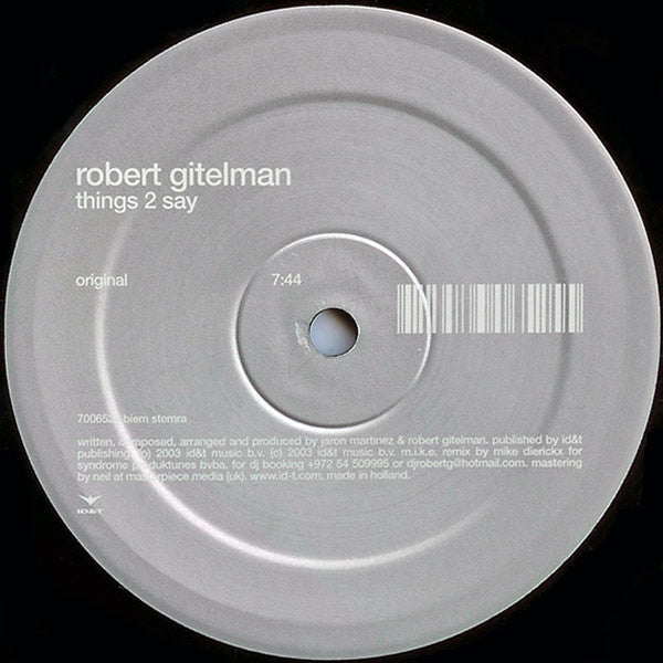 Robert Gitelman : Things 2 Say (12")