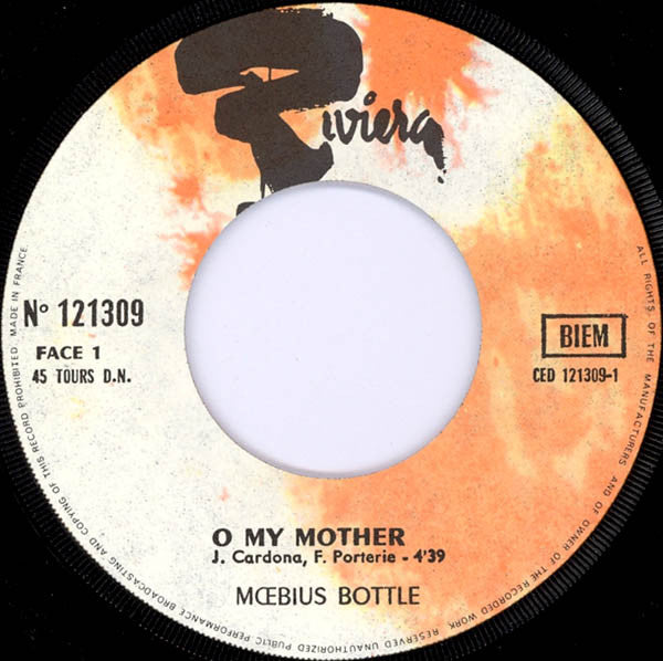 Moebius Bottle : O My Mother (7", Single, blu)