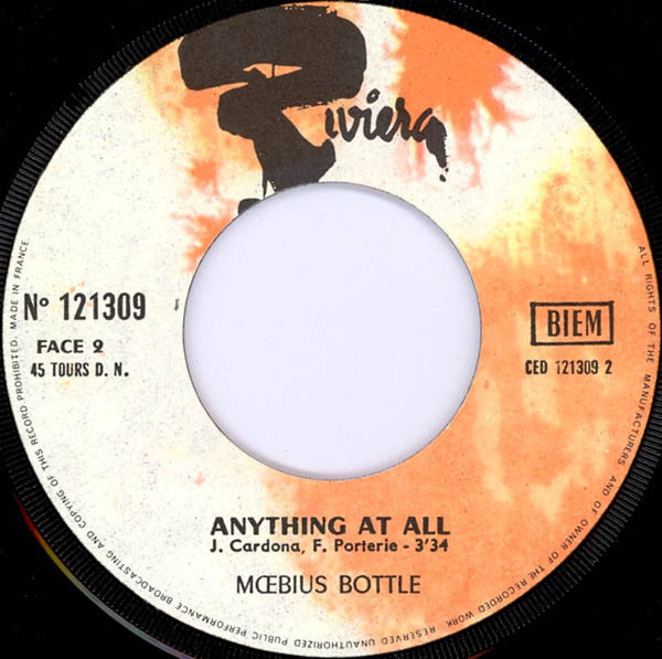 Moebius Bottle : O My Mother (7", Single, blu)