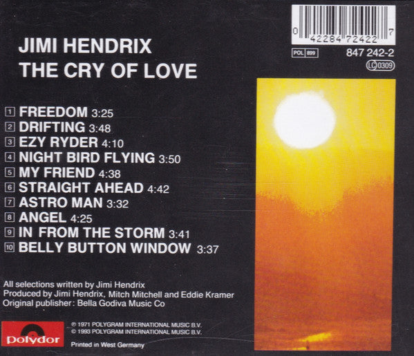 Jimi Hendrix : The Cry Of Love (CD, Album, RE)
