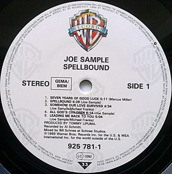 Joe Sample : Spellbound (LP, Album)