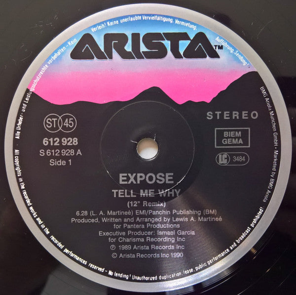 Exposé : Tell Me Why (12", Maxi)