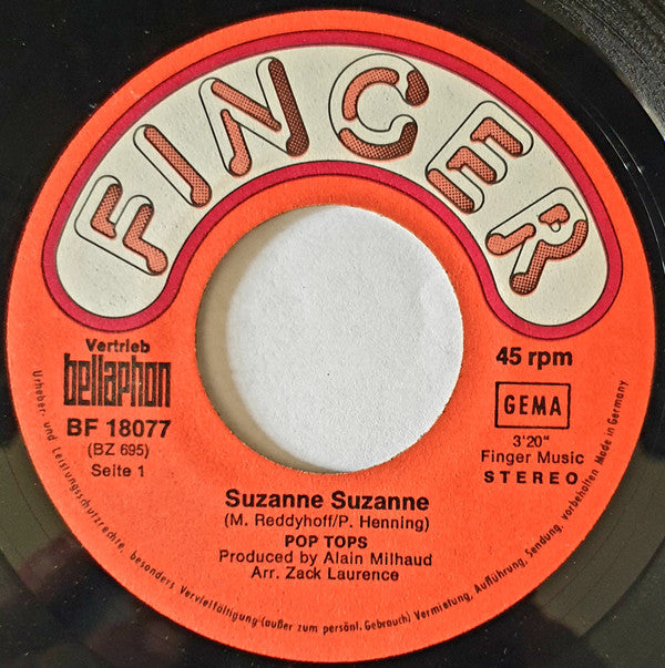 The Pop Tops : Suzanne Suzanne (7", Single)