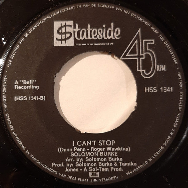 Solomon Burke : Up Tight Good Woman / I Can't Stop (7", Single)