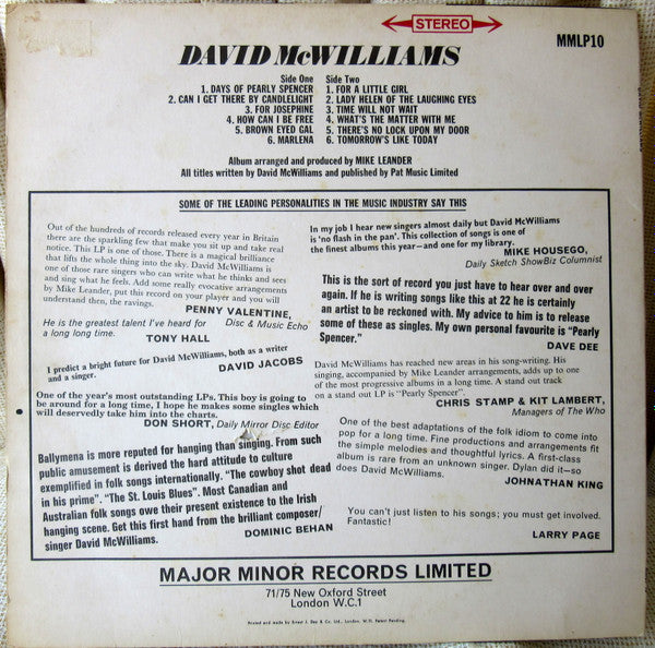 David McWilliams : David McWilliams Vol. 2 (LP, Album)