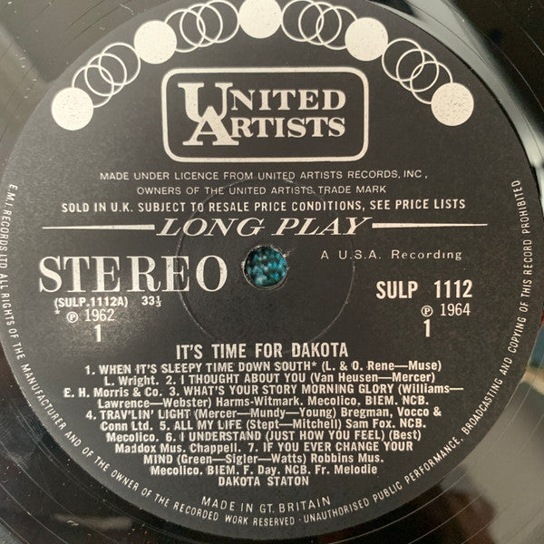 Dakota Staton : It's Time For Dakota  (LP)