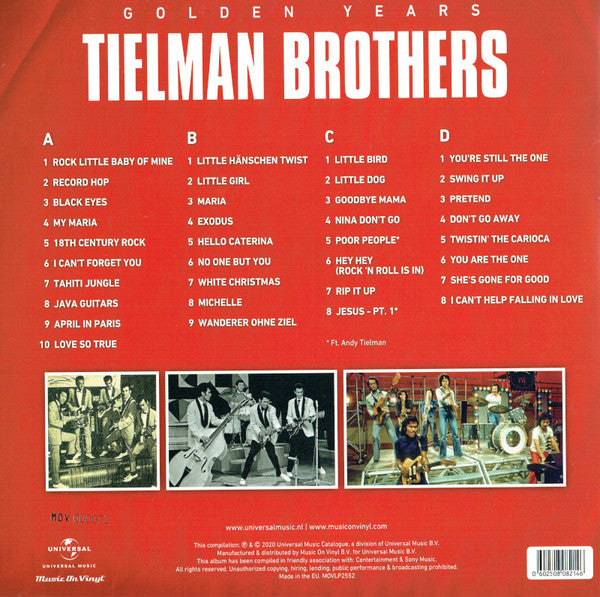 Tielman Brothers : Golden Years (2xLP, Comp, Ltd, Num, Red)