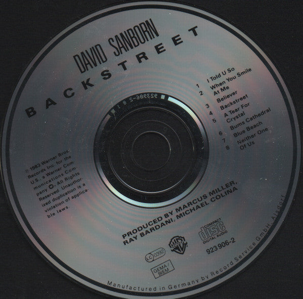 David Sanborn : Backstreet (CD, Album, RE)