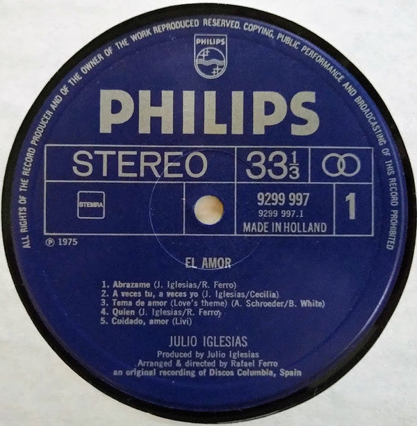 Julio Iglesias : El Amor (LP, Album)