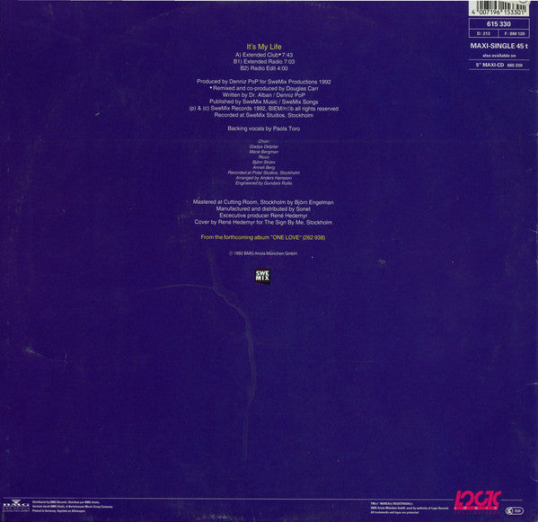 Dr. Alban : It's My Life (12", Maxi)