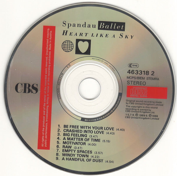 Spandau Ballet : Heart Like A Sky (CD, Album)