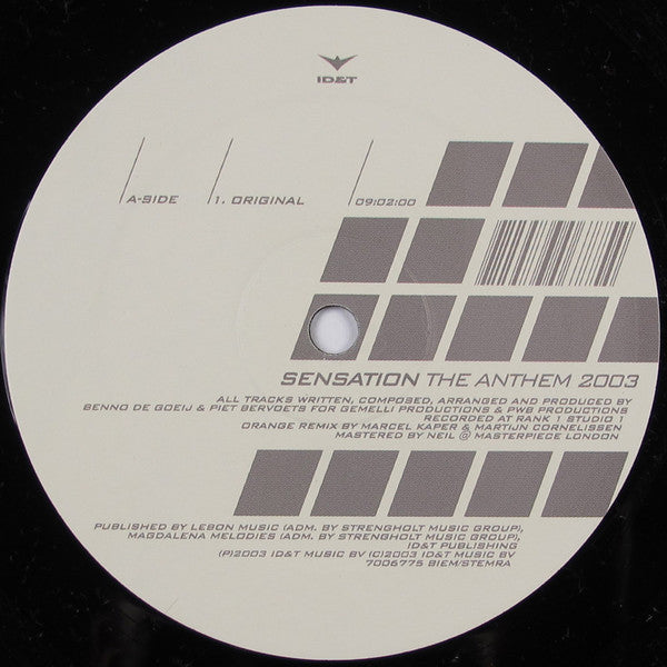 Sensation (2) : The Anthem 2003 (White Edition) (12")