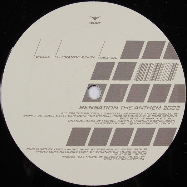 Sensation (2) : The Anthem 2003 (White Edition) (12")