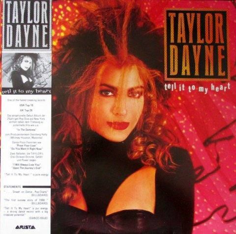 Taylor Dayne : Tell It To My Heart (LP, Album)