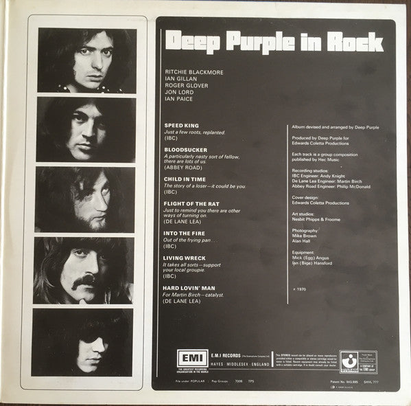 Deep Purple : Deep Purple In Rock (LP, Album, Gat)