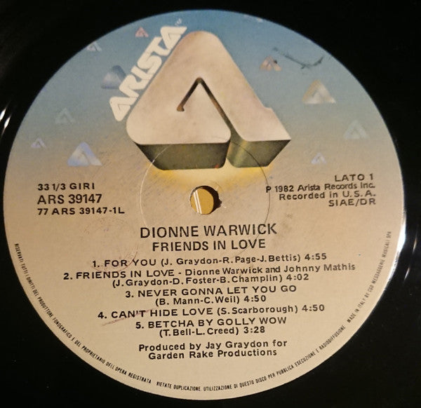 Dionne Warwick : Friends In Love (LP, Album)