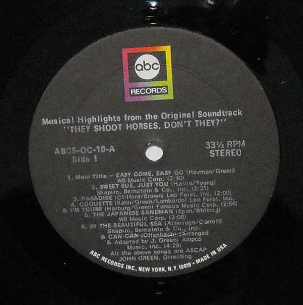 Johnny Green : They Shoot Horses, Don't They? (LP, Album)