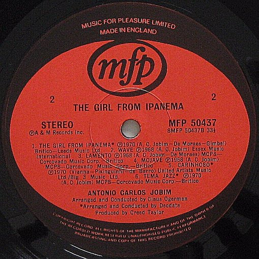 Antonio Carlos Jobim : The Girl From Ipanema (LP, Comp, RE)