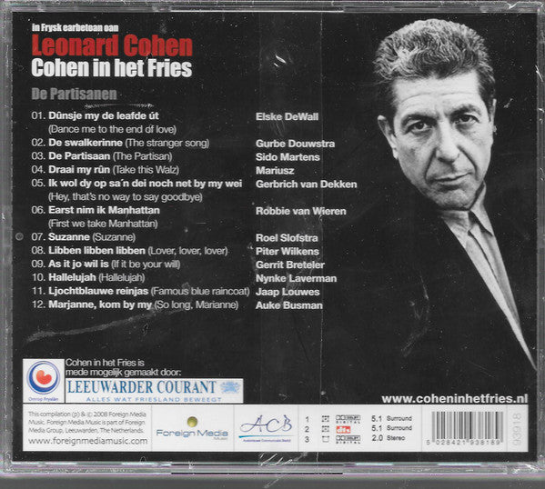 De Partisanen : Cohen In Het Fries - In Frysk Earbetoan Oan Leonard Cohen (CD, Album + DVD-V, Multichannel, PAL)