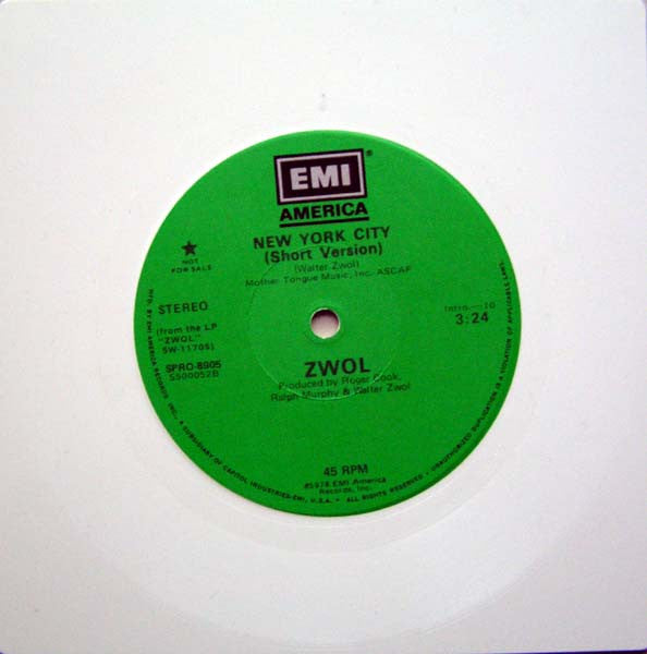 Walter Zwol : The Zwol Single (New York City) (7", Shape, Single, Promo, Squ)