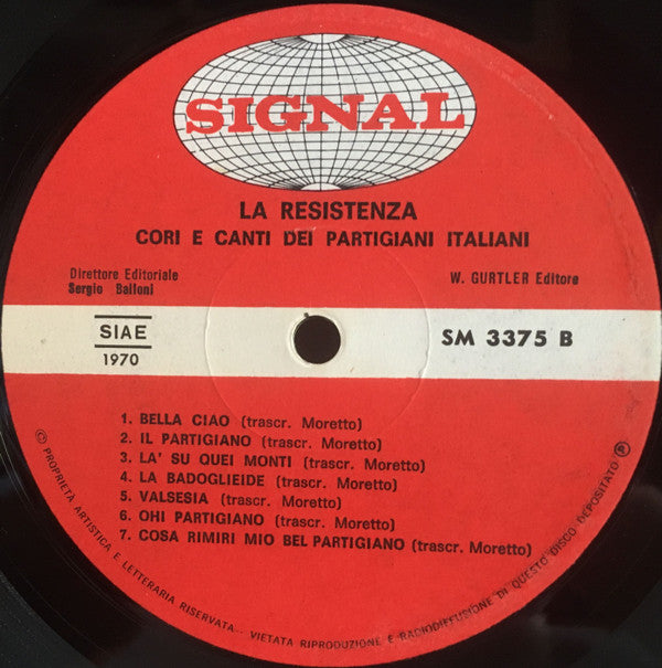 Various : La Resistenza - Cori E Canti Dei Partigiani Italiani (LP, Album)
