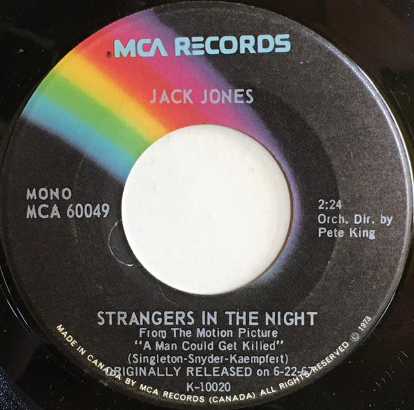 Jack Jones : The Impossible Dream (The Quest) / Strangers In The Night (7", Single, RE)