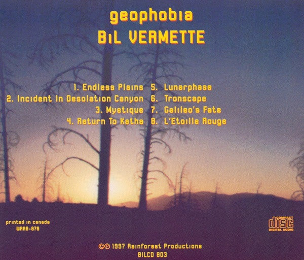 Bil Vermette : Geophobia (CD, Album)