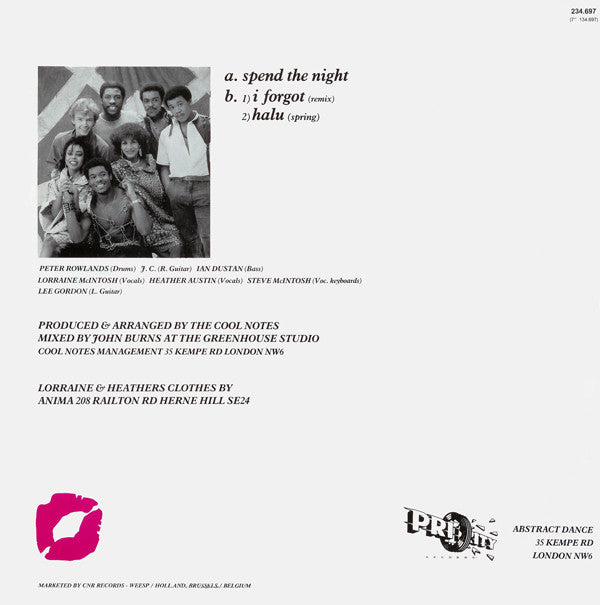 The Cool Notes : Spend The Night (Remix) (12", Maxi)