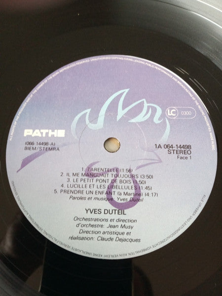 Yves Duteil : Yves Duteil (LP, Album)