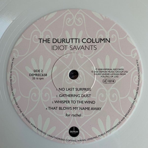 The Durutti Column : Idiot Savants (LP, Album, RSD, Ltd, RE, Whi)