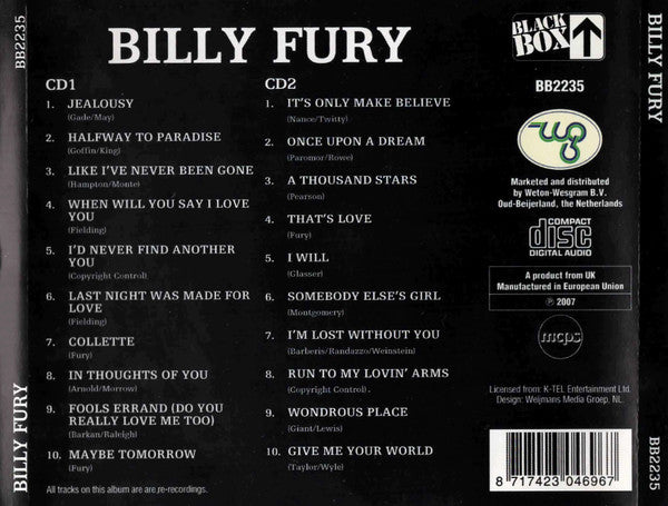 Billy Fury : Jealousy (2xCD, Comp)