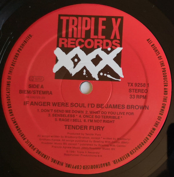Tender Fury :  If Anger Were Soul, Id Be James Brown (LP, Album)