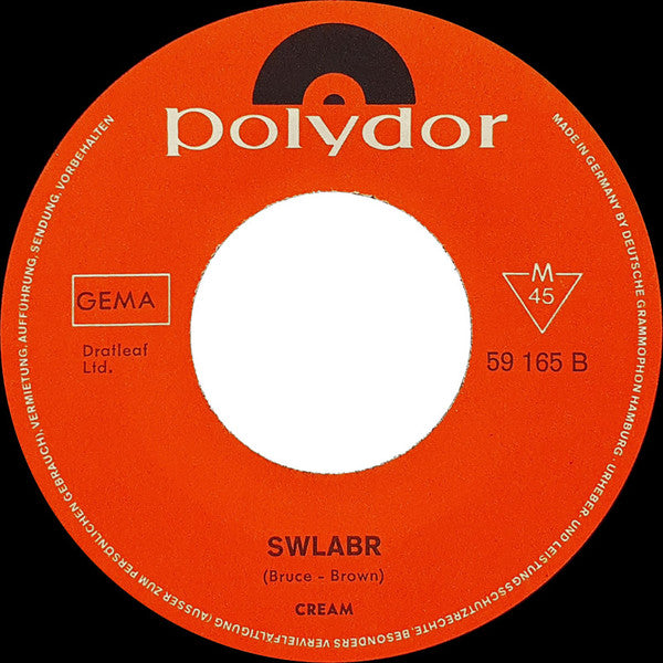 Cream (2) : Sunshine Of Your Love (7", Single, Mono)