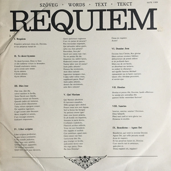 Robert Schumann - Éva Andor, Katalin Szőkefalvi-Nagy, Zsuzsa Barlay, Livia Budai, György Korondy, József Gregor, Budapesti Kórus, Hungarian State Orchestra, Forrai Miklós : Requiem / Requiem Für Mignon (LP)