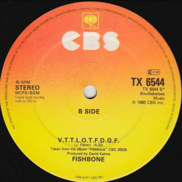 Fishbone : Party At Ground Zero (12", Single)