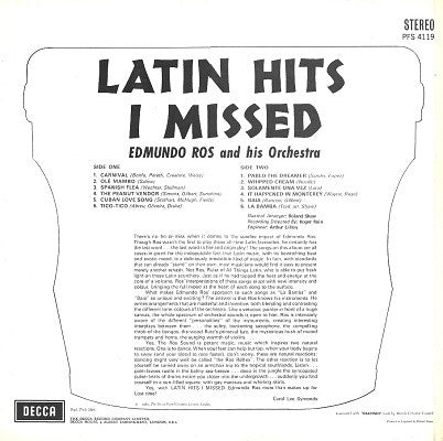 Edmundo Ros & His Orchestra : Latin Hits I Missed (LP, Album)
