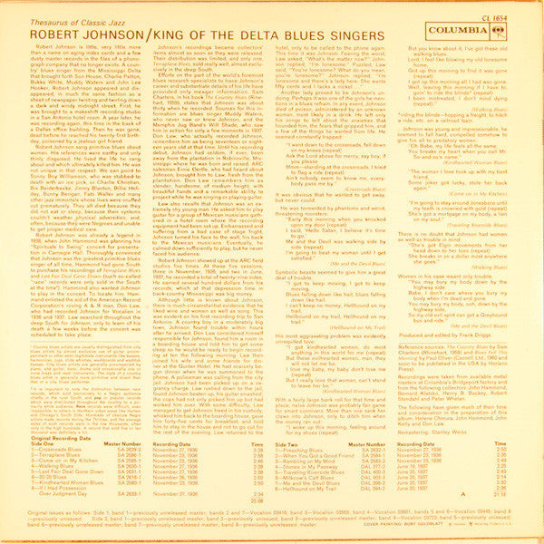 Robert Johnson : King Of The Delta Blues Singers (LP, Comp, Mono, RE, Car)