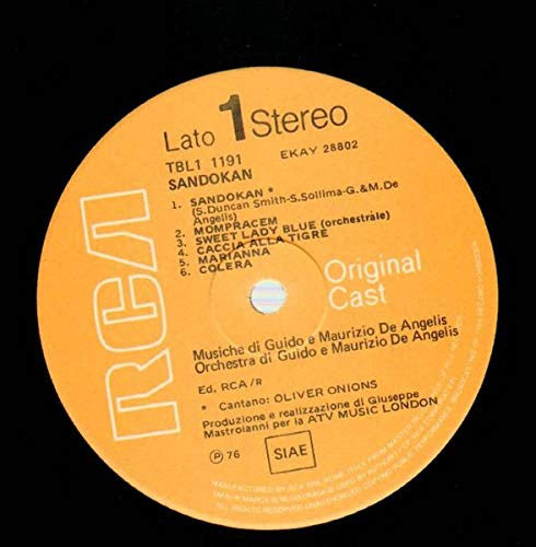 Guido And Maurizio De Angelis : Sandokan - Dalla Colonna Sonora Originale Dello Sceneggiato Televisivo (LP, Album)