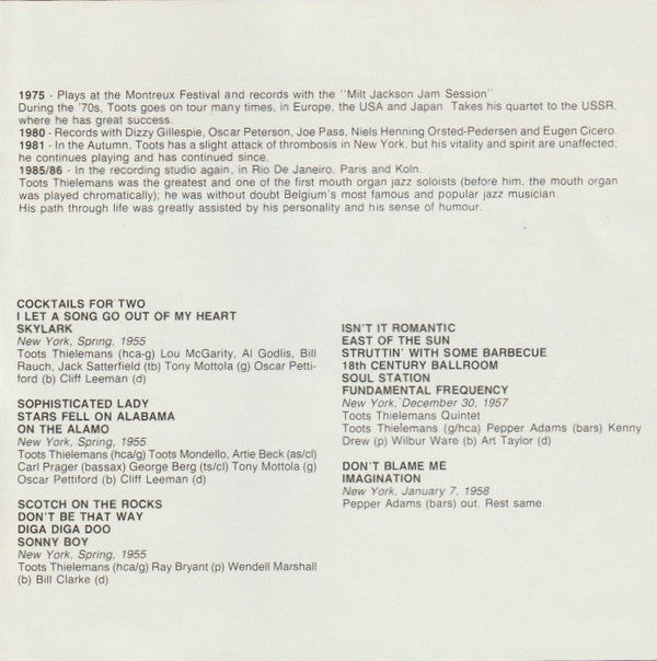 Toots Thielemans : Toots Thielemans (CD, Comp)
