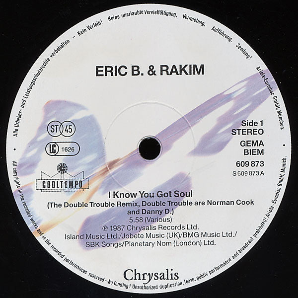 Eric B. & Rakim : I Know You Got Soul (Six Minutes Of Soul) (12")