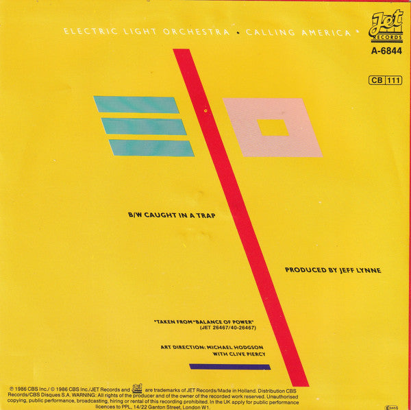 Electric Light Orchestra : Calling America (7", Single)